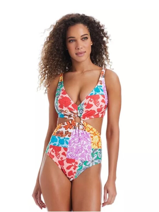 Bar III Other - Bar III Multi-Color One Piece/Monokini With Cutouts And Open Tie Back